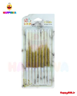 شمع تولد مدادی دورنگ اکلیلی هشت تایی%price%