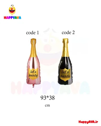 بادکنک فویلی شیشه شامپاین Lets party