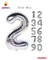 بادکنک فویلی عدد 32اینچ نقره ای فونت آمریکایی