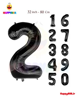 بادکنک فویلی عدد 32 اینچ مشکی%price%