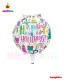 بادکنک فویلی گرد happy birthday