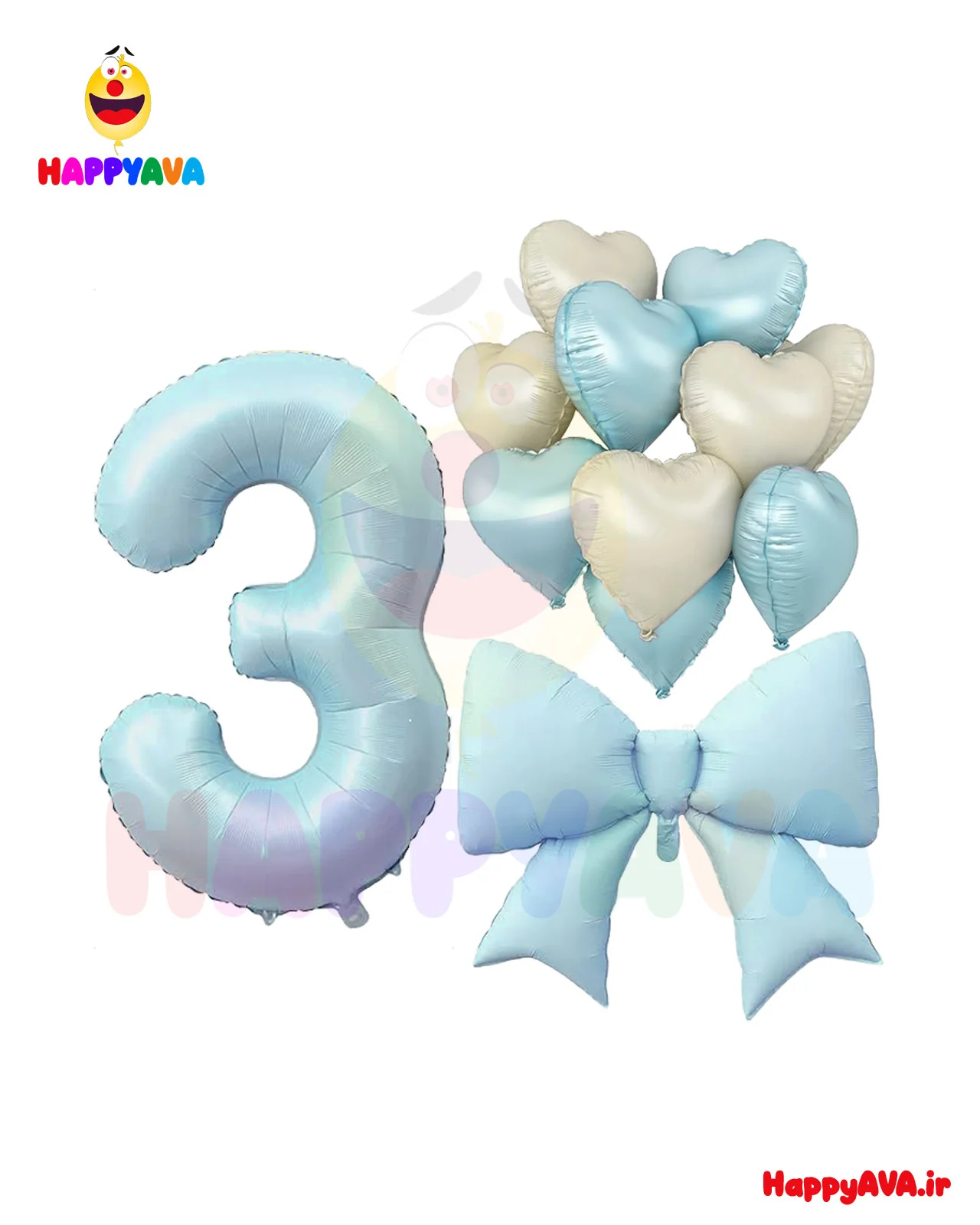 پک تولدی آبی (12 تکهHappy Ava)